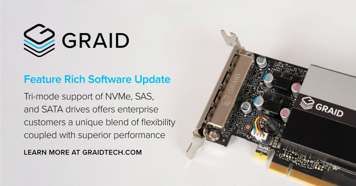 GraidTechnology's tweet photo. GRAID Technology's new software release (v1.2) for the SupremeRAID™ SR-1000 is packed with features designed to give clients more flexibility, more functionality, and better overall performance. Read more here: https://t.co/YRjA0fP160
#GRAID #GRAIDTech #RAID #datastorage https://t.co/2dXbl4YjXl