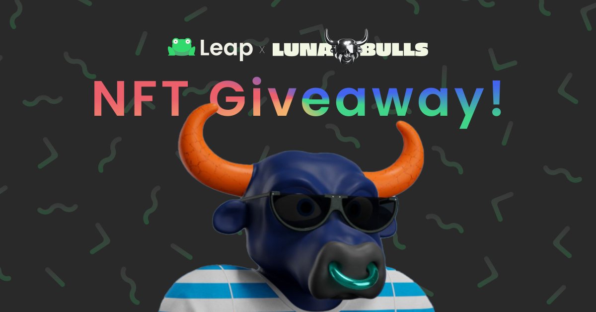 🚨NFT GIVEAWAY🚨

We have partnered with the OG 🐂 of <a href="/terra_money/">Terra 🌍 Powered by LUNA 🌕</a> for a giveaway!

2 lucky #LUNAtics win the Bulls 🏆

Floor Price - 14 LUNA 🌖

Wish to win? Here's how:
❤️ Like &amp; RT
👍 Follow @Leap__Wallet + <a href="/LunaBulls/">Mohammed Israil</a>
👥 Tag 3 frens
📱 Share screenshot of wallet receive page