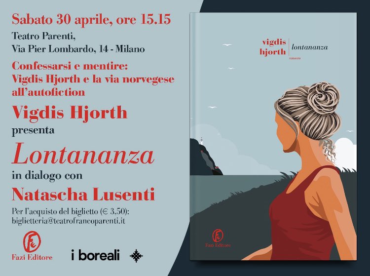 deb_pisano's tweet photo. Grazie a #PieroBiancardi ora in diretta su #Farehneit @Radio3tweet per aver ricordato, nell’ampio programma dei #Boreali, l’evento di presentazione di #Lontananza di #VigdisHjorth, sabato alle 15,15 al Teatro Parenti. Da non perdere 🤩 @LaLipperini https://t.co/u9GMZu9cNA