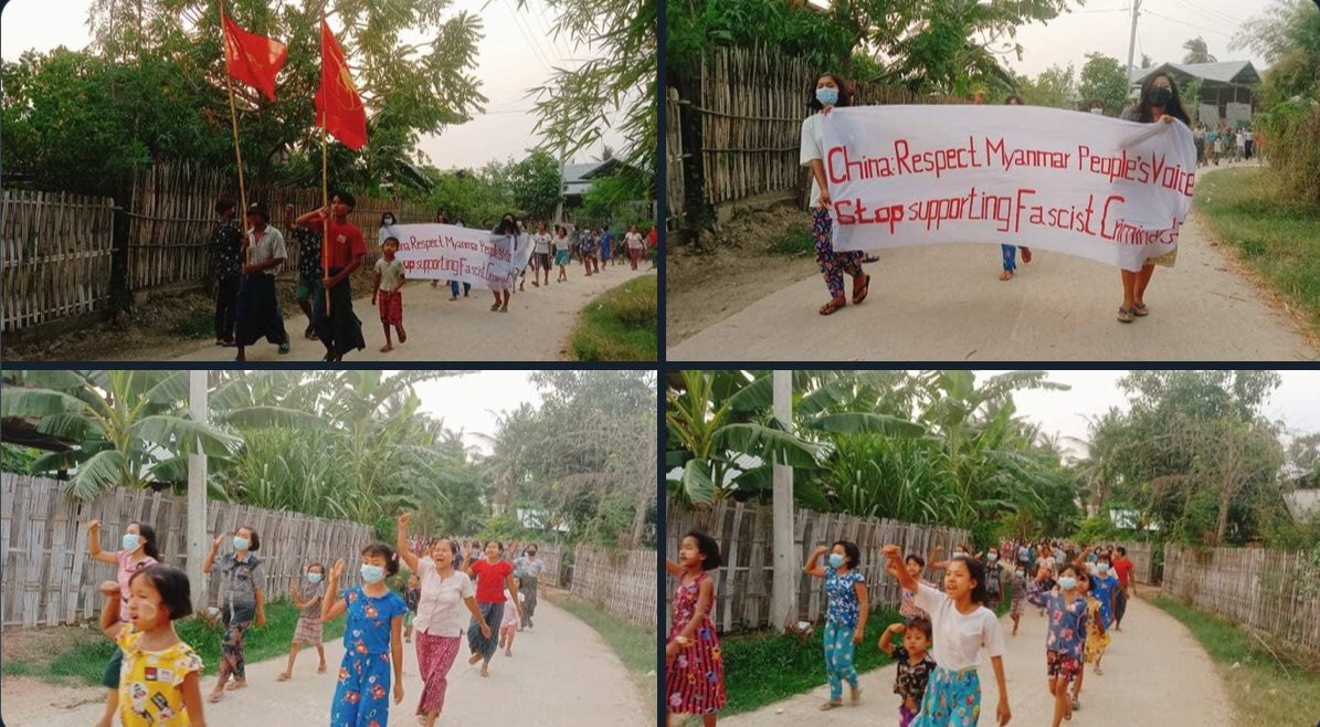 ryley_312's tweet photo. The protest against genocidal military dictatorship was held by the protesters of Shwe Nwe Thway Strike in Yinmarbin township today.   #2022Apr28Coup #LegalizationOfNUG #WhatsHappeningInMyanmar https://t.co/frPCIQuuaF