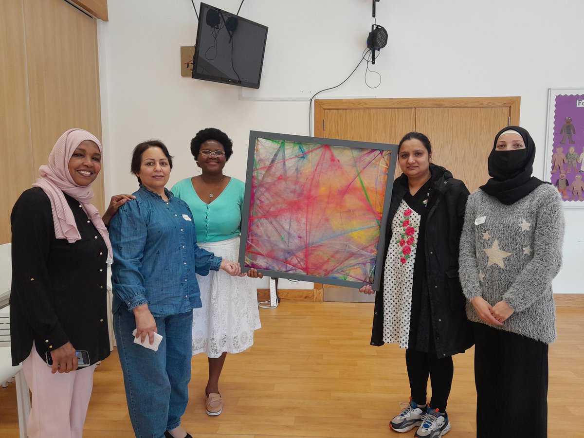 FiCScotland's tweet photo. "When people come together, communities thrive." 
Some participants from FiCS Shaping the Future Together initiative creating an artwork today &amp; reflecting together on the highs &amp; lows of the past two years &amp; the difference made to so many people. #abcd https://t.co/Q71dBQkgX0