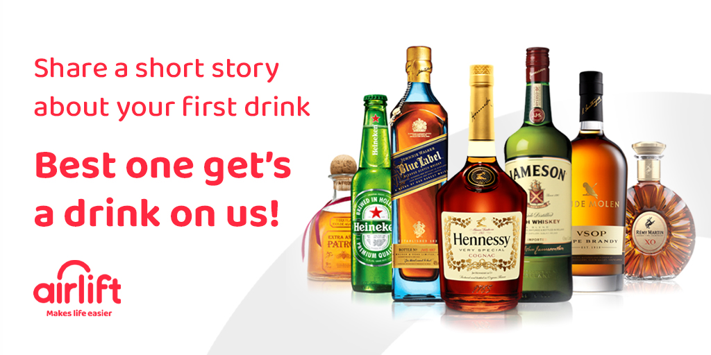 We all have a hilarious story about our first drink 😂 
share yours in the comments and maybe your story might just win you free drinks! 🍾

Shop today: link.airliftexpress.com/tnKbk9Z8Apb

T&amp;Cs apply 

 #Airlift #MakesLifeEasier #giveaway