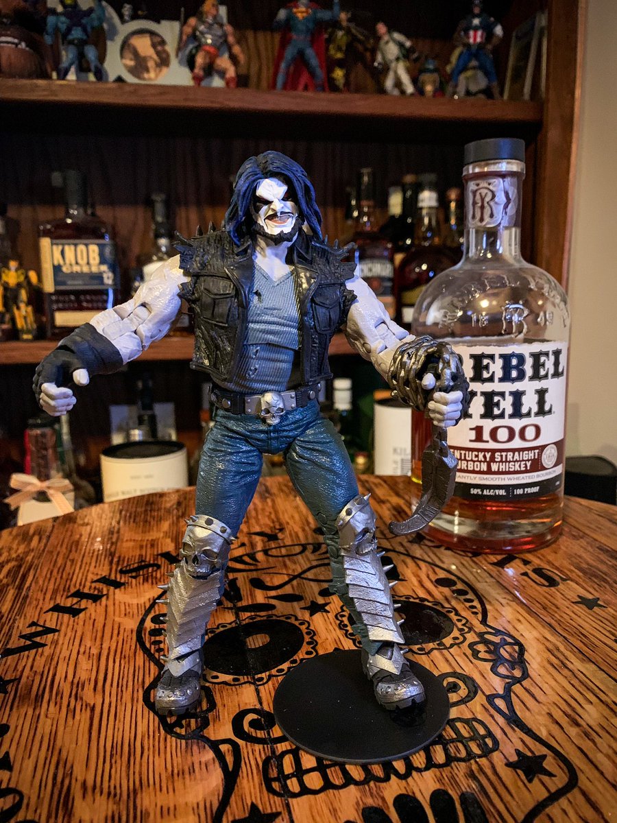 Last night my wife came downstairs to the whiskey Lair to see what I was doing and caught me playing with my new action figure!  Told her hey at least I’m not getting wasted somewhere at a bar! 🤓 #Lobo #whiskey
