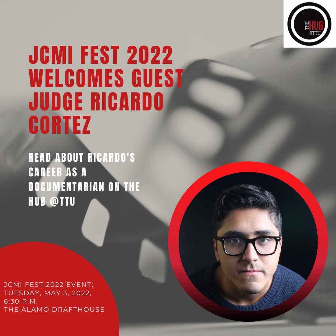 HubTTU's tweet photo. Cortez will be one of four Tech alumni serving as guest judges for JCMI Fest on May 3, 2022, at 6:30 p.m. at the Alamo Drafthouse.

Get to know your JCMI Fest guest judge a little more by checking out the full story through the link below: https://t.co/pTphQFObIG https://t.co/TpxNZamp7S