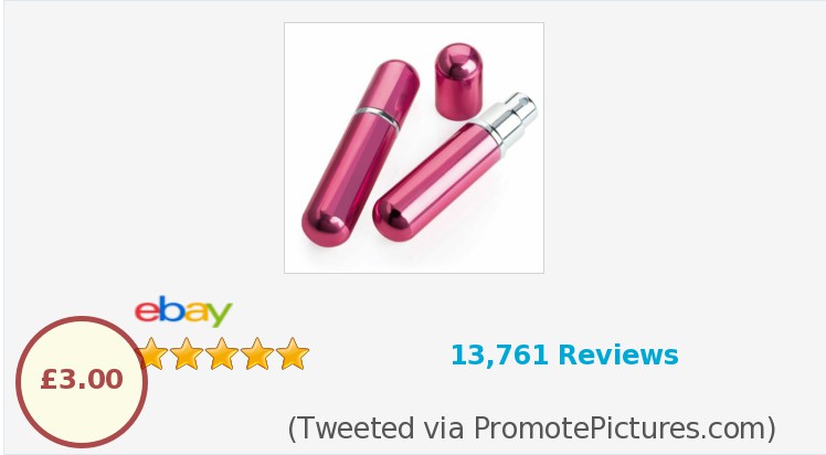 BelindasHandbag's tweet image. Pink Small Perfume Atomiser Empty Bottle | eBay #atomiser #giftideas #ebay 
ebay.co.uk/itm/3737004751…
(Tweeted via PromotePictures.com)