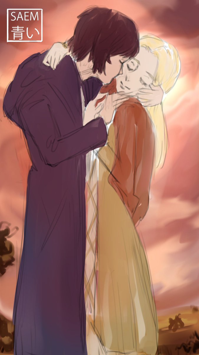 SaemBlue's tweet photo. The Kiss by Gustav Klimt but with an Erehisu twist, rough sketch #ヒストリア #エレヒス #erehisu https://t.co/dJPwcZrnrH