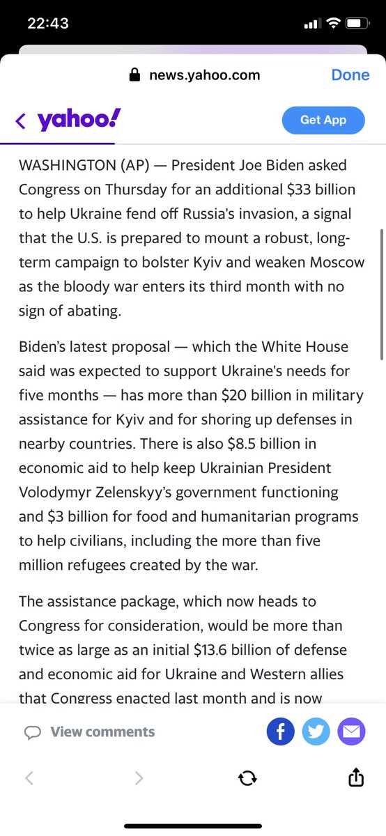 dividendsNdrip's tweet photo. Biden wants $33B more to help Ukraine battle Russia #fuckd https://t.co/b0tLRjD8tw