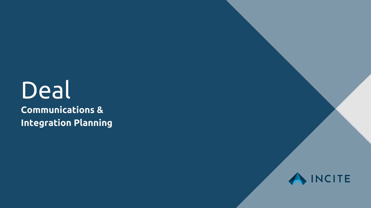 Here at <a href="/incitestrat/">INCITE</a>, we focus on 3 components during the "Deal" phase: 

➡️ Deal Positioning and Key Messaging; 
➡️ Internal and External Stakeholders Communications; and
➡️ Brand and Culture Integration Plan. 

bit.ly/3OCaMdo