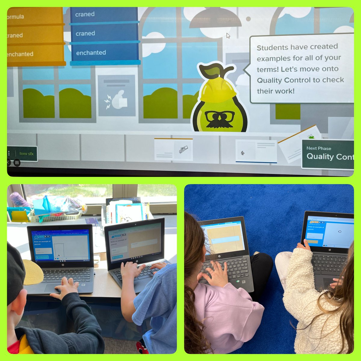 Students used <a href="/PearDeck/">Pear Deck Learning</a> flashcard factory to review this week’s words. Lots of fun, not too quiet.