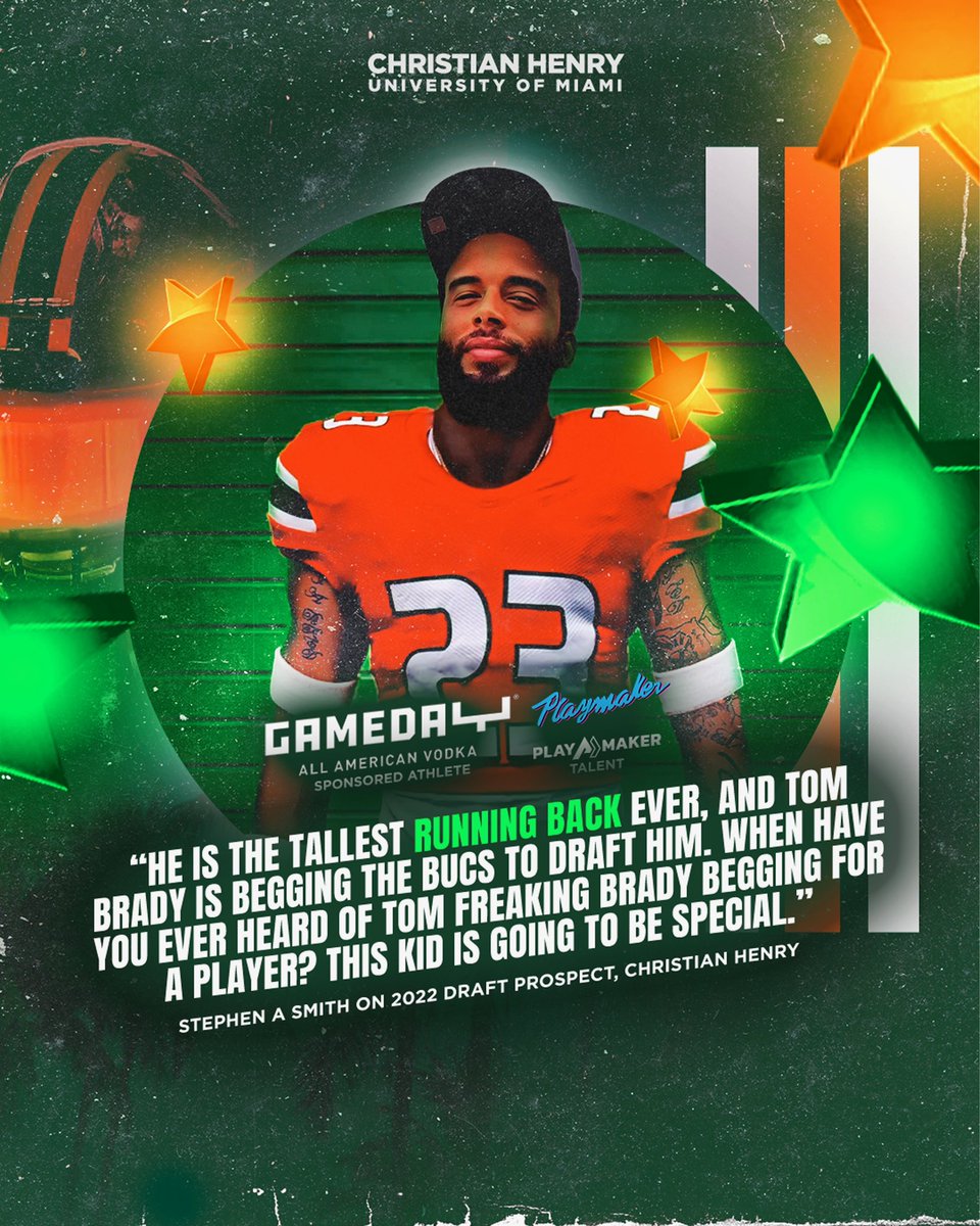 playmaker's tweet photo. If Christian Henry gets drafted in the 1st round of the #NFLDraft today, we’ll give 10 people $1000 each! 

All you have to do is like or RT this tweet to enter. Must follow us, @playmakercool &amp; @GamedayVodka to win. https://t.co/xn221juIrf