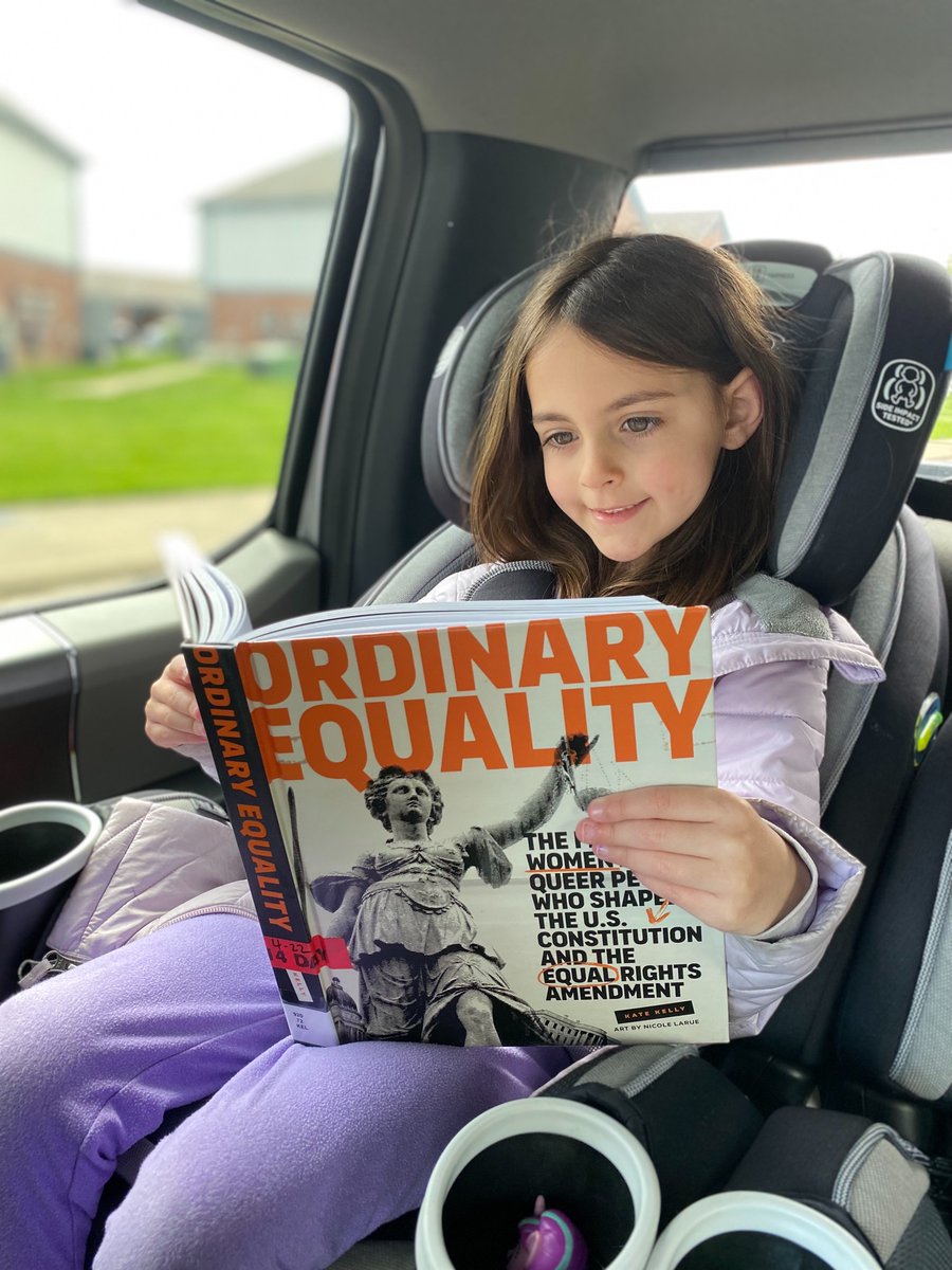 CanBeOnlyZ's tweet photo. @Kate_Kelly_Esq @ordequality @mrshsix  The NorActivist picked up her book for the week. She pondered “it’s taken how long to ratify the ERA?!” #eranow #ordinaryequality https://t.co/tOQbMtSeYi
