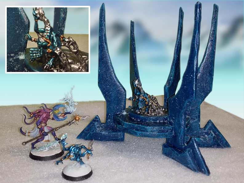 Alex_Ternam's tweet photo. Thématique Chamon, avec un terrain fait maison. 🖌️
#WarhammerCommunity #PaintingWarhammer #aos #AgeOfSigmar https://t.co/jK2I49wneI