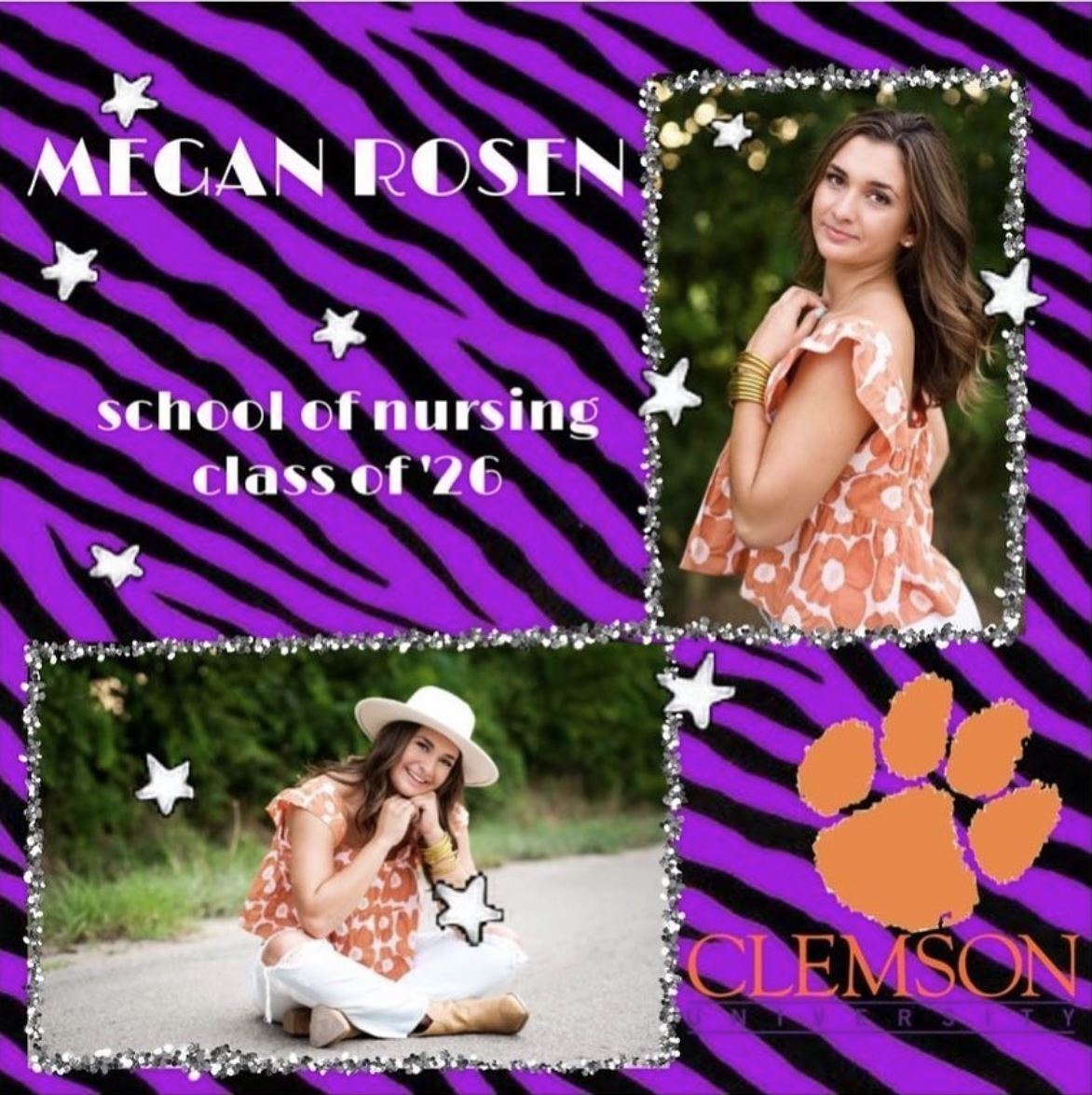 Congrats to Megan Rosen on her acceptance to Clemson University! <a href="/ClemsonUniv/">Clemson University</a>