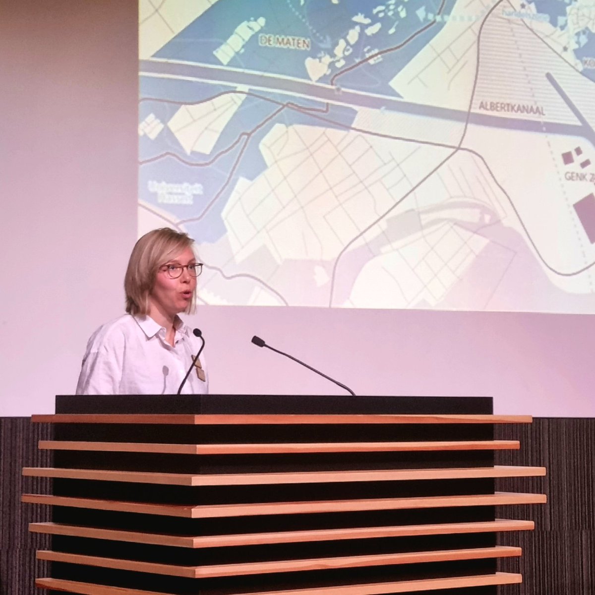 Our host Katrien from @stadgenk shares their @connectingnbs experience in planning and delivering the Stiemer Valley @NatureBasedSolution #connectingnaturesummit