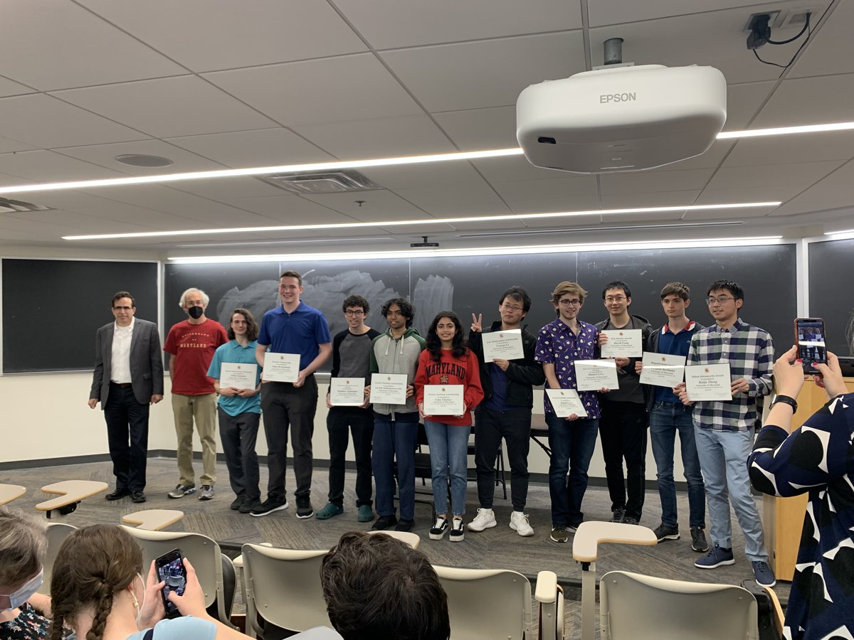 ProfDoronLevy's tweet photo. Congratulations to @math_umd department award winners. What a wonderful and inspiring group of undergraduate students we have.  We are very proud of you! https://t.co/vxwfXOKjCe