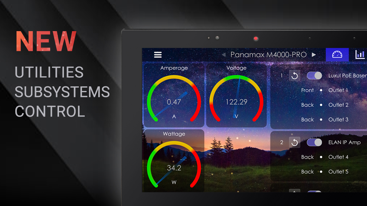 Nice_ELAN's tweet image. The new ELAN® 8.7 OS update included a much-requested feature: the #utilities subsystem tab. Power, water, indoor air quality, and energy management can all be managed directly from your #ELANControlSystems panel or app.

Contact your local Regional Sales Manager to get access.