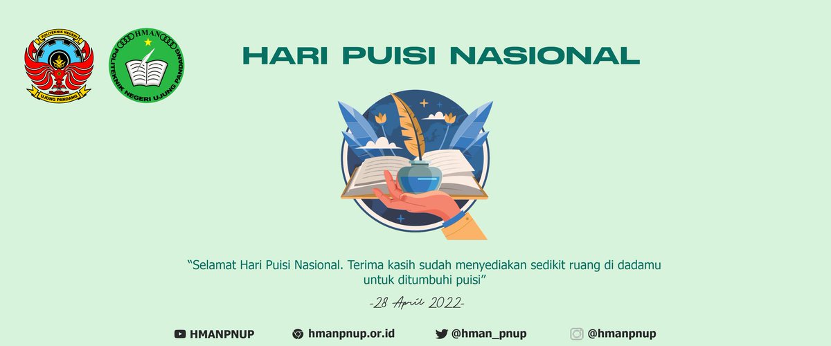 Setiap tanggal 28 April selalu diperingati sebagai Hari Puisi Nasional untuk mengenang salah satu penyair Indonesia, Chairil Anwar...

*Ingin mengetahui kelanjutannya? Silakan kunjungi website kami di:*
hmanpnup.or.id/selamat-hari-p…