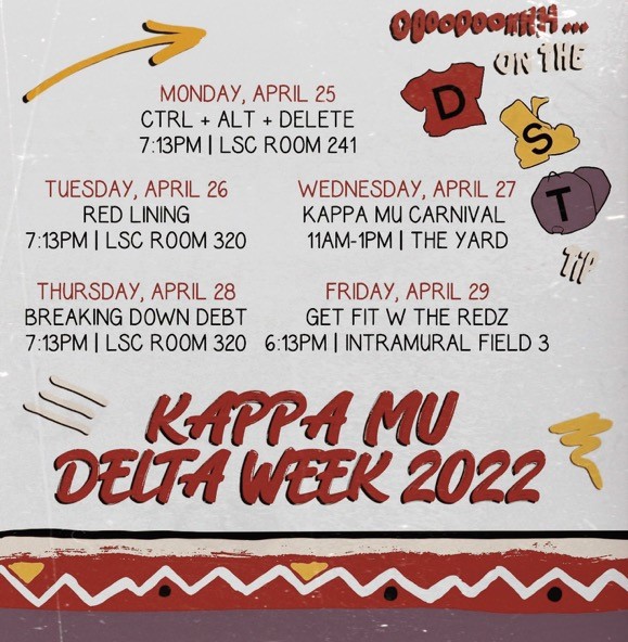 HoustonianNews's tweet image. Hey Bearkats! The Ladies of the Classy Kappa Mu Chapter of Delta Sigma Theta are hosting Delta week! They have "Breaking Down Debt" tonight in room 320 in the LSC, so make sure to check them out! #DST #DeltaWeek #EatEmUpKats" #SHSU #Bearkats
(LF)