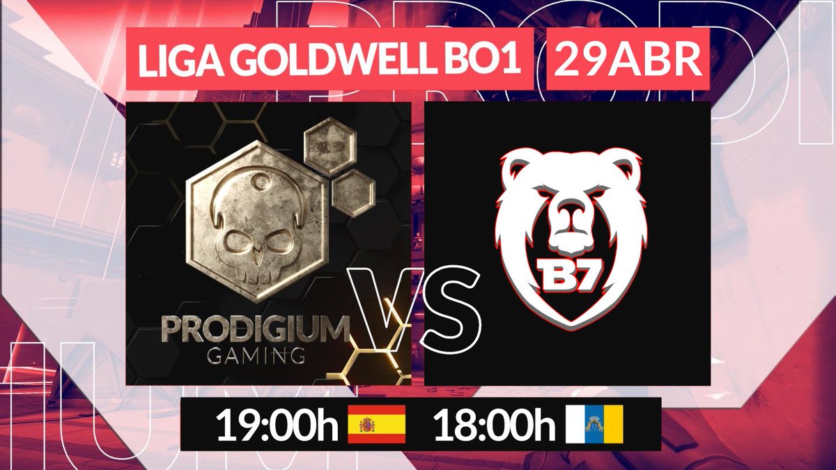 ProdigiumGaming's tweet photo. Mañana es... Dia de partido!!

Volvemos a la "Liga Goldwell" 💪💪

@ProdigiumGaming  🆚 @B7team_

⏰19:00 CEST / 18h 🇮🇨

Esperamos un encuentro igualado y interesante, máximo respeto a nuestros rivales!

Gl &amp; Hf! 

#GoPRD #Valorant #ValorantClips https://t.co/M22821tMGM