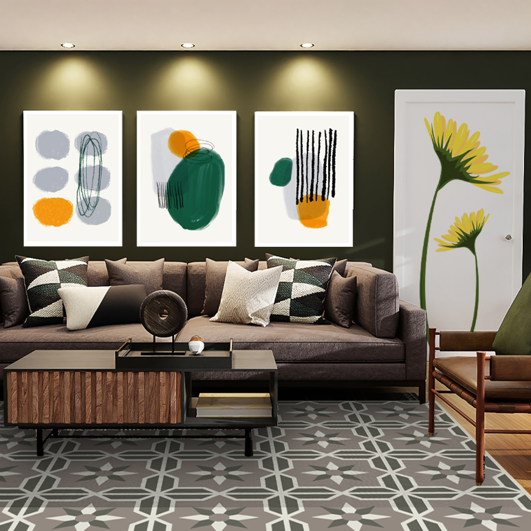 Fancy a modern look for your living room? Check out these designs! 😄

tenstickers.net  
Sticker: A1753 -  bit.ly/3kgKNdu 
Canvas: Q1949 - bit.ly/3rSiWEv 
Vinyl Rug: R286 - bit.ly/3ODAGNQ 

#abstractcanvas #daisysticker  #geometricvinylrug