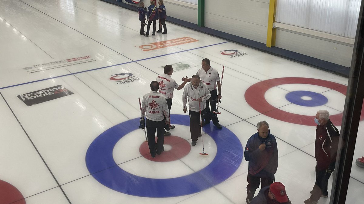 CurlingCanada's tweet photo. Canada’s Team Wade White ran the table in the #WSCC2022 round robin! A 10-3 win against the USA gives Canada first place in its pool heading into the quarterfinals on Friday! https://t.co/FcZz3IJ3HX