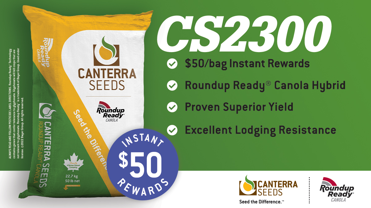 Looking for a consistent high-performer? Look no further than CS2300 Roundup Ready® canola. There is still good supply - order now: hubs.ly/Q0193pt-0