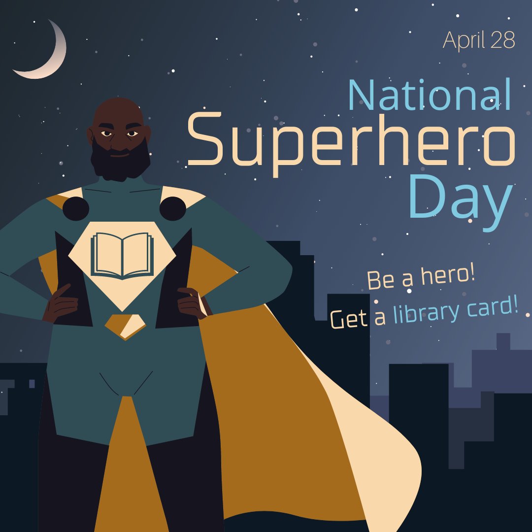 Be a superhero today and use your library!

#NationalSuperheroDay #SuperheroDay #Superhero #Library #NassauLibraries