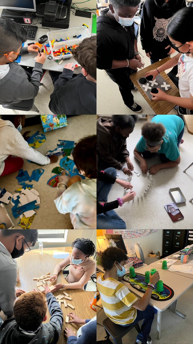 claryfrench's tweet photo. Students love our tech free choice time each morning! And I love watching these big kids playing and interacting in such meaningful and authentic ways! #sel #workingonoursocialskills #bigkidlovegamestoo https://t.co/vZykwfPFnB