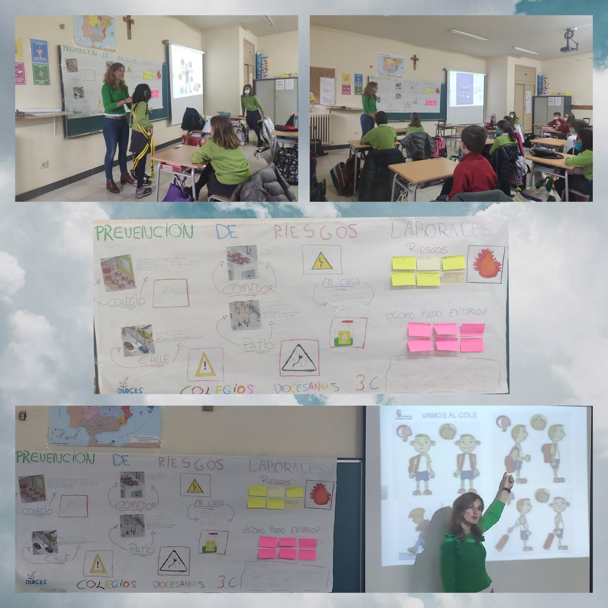 ElDioce's tweet photo. 📍En la mañana de hoy los alumnos de 3° C hemos tenido la suerte de recibir a Patricia, mamá de nuestros alumnos Guillermo y Alonso. 

Hemos realizado un mural y hemos aprendido muchas cosas sobre la prevención de riesgos laborales.⛔⚠️ Lo pasamos genial.
❤️🥰
¡Gracias Patricia! https://t.co/luU6YUSCsy