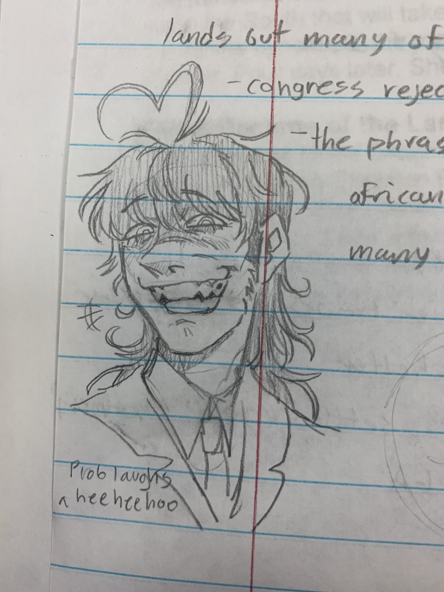 William afton doodle on my history notes <33 I literally hate him so much what the hell #blueycapsules #fanart #fnaf #blueycapsulesfanart #williamafton 