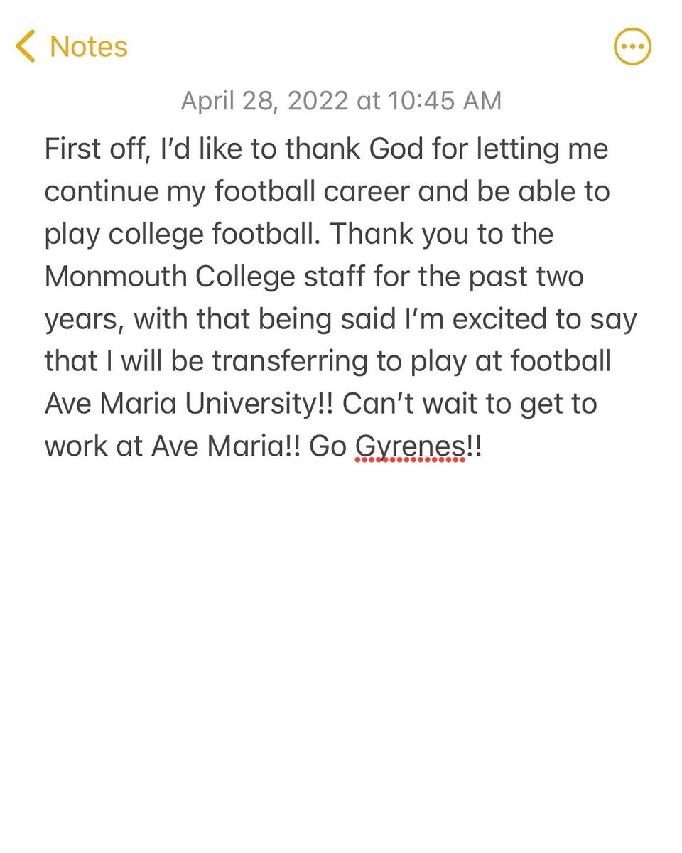 peacockkale1's tweet photo. Excited to get to work and play for Ave Maria, GO GYRENES‼️ @Coach_GageHayes @GyreneFootball https://t.co/EH4FUSpvLk