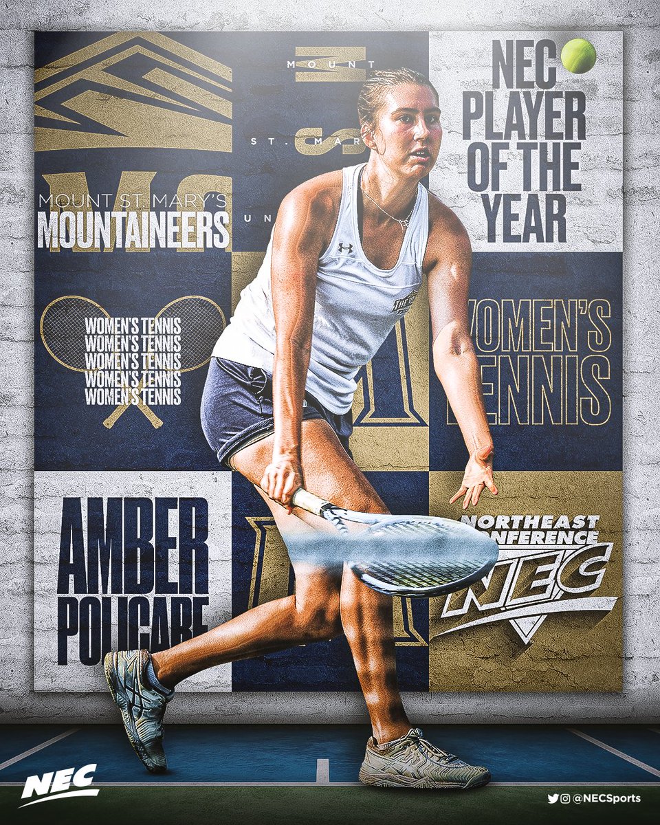 2⃣0⃣2⃣2️⃣ @NECtennis Women's Player of the Year 🏅 

➡️Amber Policare, <a href="/MountAthletics/">Mount Athletics</a> 

🗒️Policare becomes the 1st player in Mount history to capture NEC POY honors. The grad transfer went 5-1 vs. NEC competition competing exclusively at the No. 1 flight.

#NECtennis #NECelite