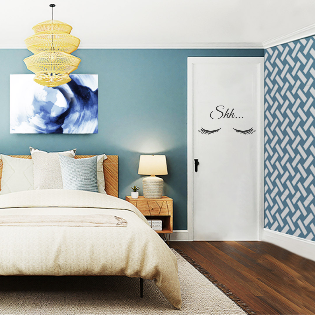 Your bedroom is your sanctuary; decorate it with these products to your liking! 🏠😴😍 

Wallpaper: P4991 - bit.ly/3KiYB1D 
Sticker: A8399 - bit.ly/36RR5Ny 
Canvas: Q1537 - bit.ly/3Lq1HlI 

#silencesticker #sleepsticker  #WavesCanvas #geometricwallpaper