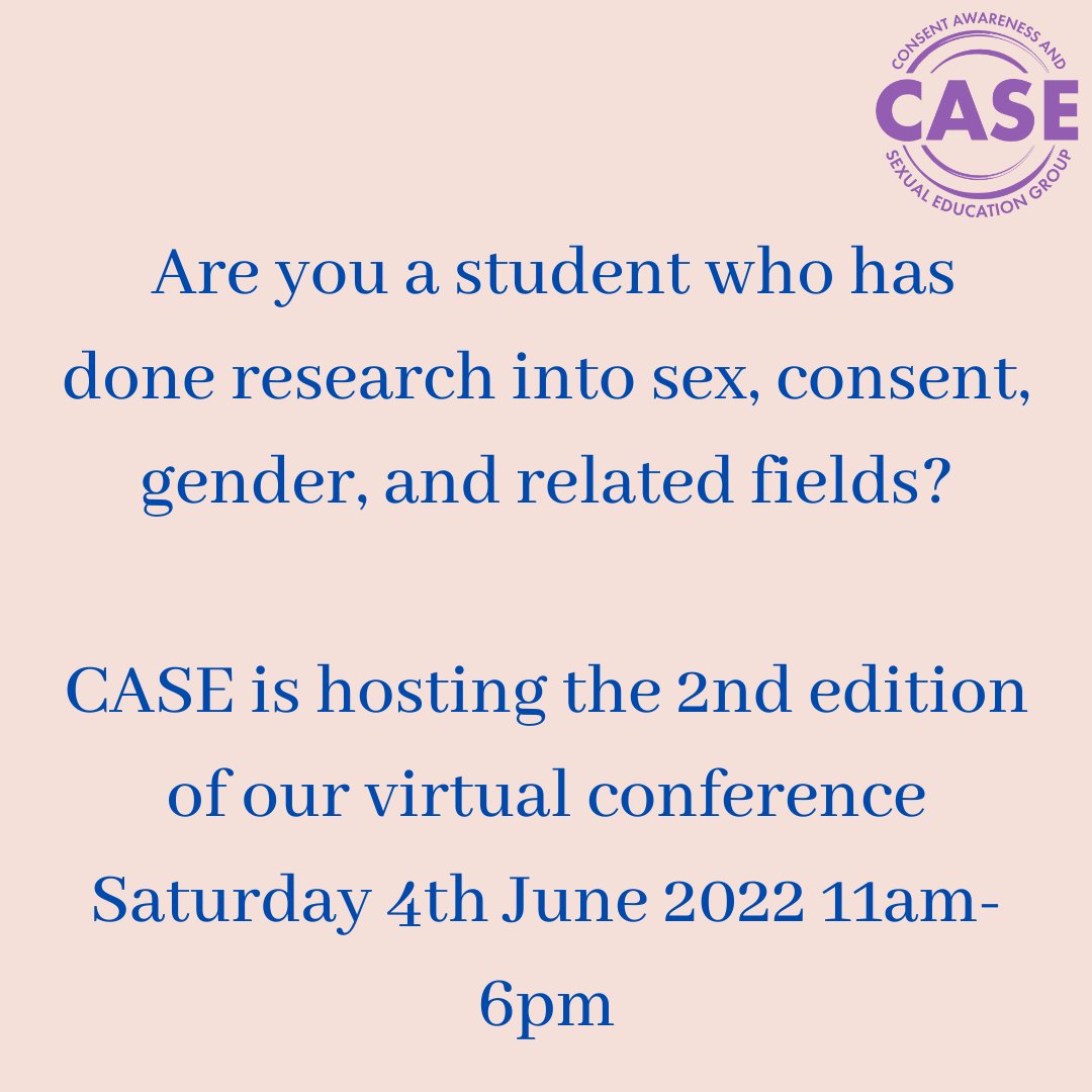 abdncase's tweet photo. Have you conducted research into topics related to sex, feminism, consent, gender, relationships or related topics?

CASE is coming back with a second edition of our conference!

🗓️Saturday, June 4th
🕙11am-6pm UK Time

Register 👉 https://t.co/anOIrO56Lf https://t.co/kPAnhG9Sri