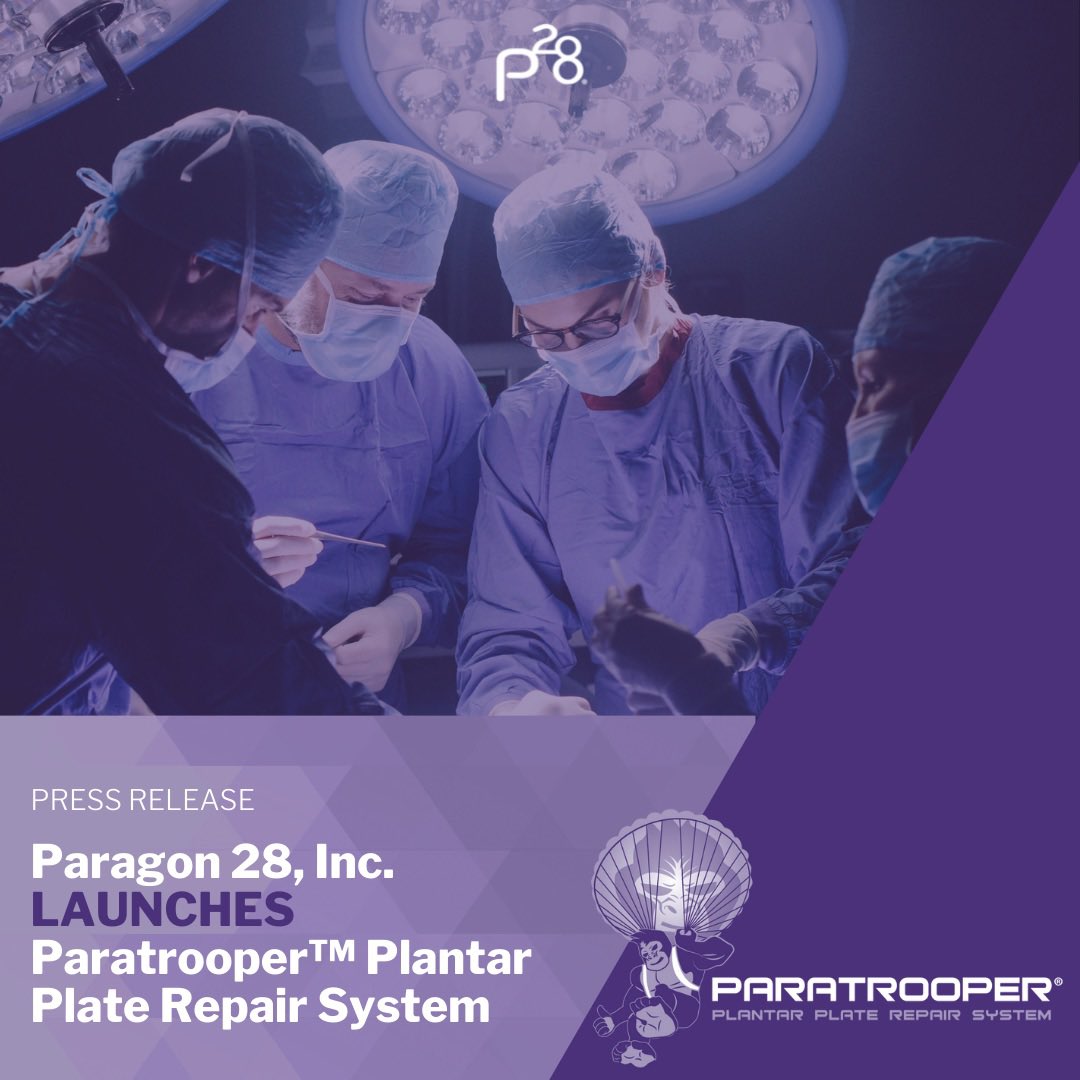 Paragon 28, Inc. (NYSE: FNA), announced the launch of its Paratrooper™ Plantar Plate Repair System!
 
Full Press Release – businesswire.com/news/home/2022…
 
#paragon28 #P28 #footandankle #FNA #improvingpatientlives #dedicatedtofootandankle #Paratrooper #plantarplate