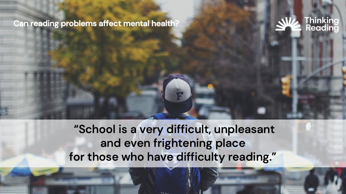 ThinkReadHQ's tweet photo. School can be challenging enough without the constant stress engendered by reading difficulties. 

Read more in our blog 'Can Reading Problems Affect Mental Health?'  https://t.co/gausmRrIpy (3 min read)

#EduTwitter https://t.co/3fmTDfC5VL