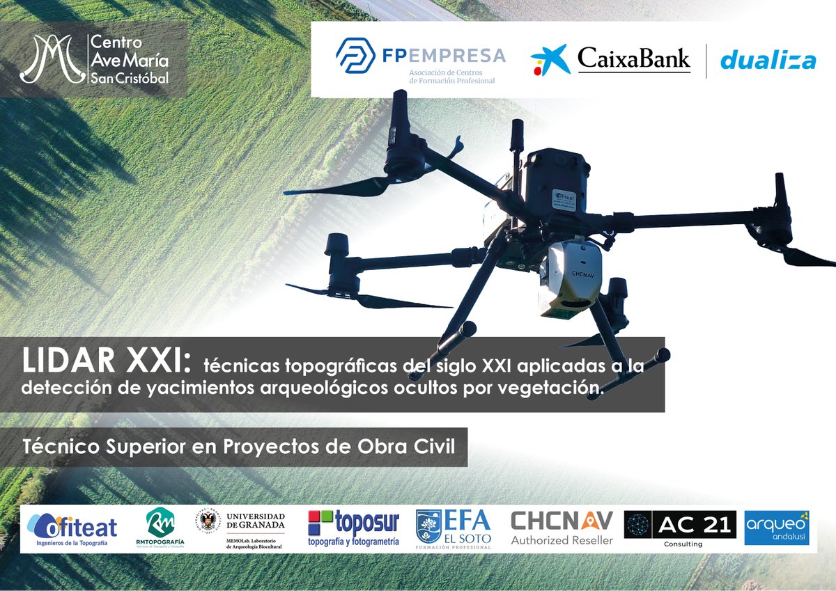 Proyectos Obra Civil Ave María San Cristóbal (@obracivil_amgr) on Twitter photo Mañana presentamos el proyecto LIDAR XXI. Nuestros alumnos tendrán la oportunidad de especializarse en vuelos programados con drone, escaneado con LIDAR y procesado de nube de puntos
Más información en sancristobal.amgr.es/obracivil/
<a href="/CABK_Dualiza/">CaixaBank Dualiza</a> <a href="/fp_empresa/">FPEmpresa</a>
<a href="/MEMOLabUGR/">MEMOLab</a> <a href="/efaelsoto/">EFA El Soto</a> Mañana presentamos el proyecto LIDAR XXI. Nuestros alumnos tendrán la oportunidad de especializarse en vuelos programados con drone, escaneado con LIDAR y procesado de nube de puntos
Más información en sancristobal.amgr.es/obracivil/
<a href="/CABK_Dualiza/">CaixaBank Dualiza</a> <a href="/fp_empresa/">FPEmpresa</a>
<a href="/MEMOLabUGR/">MEMOLab</a> <a href="/efaelsoto/">EFA El Soto</a>