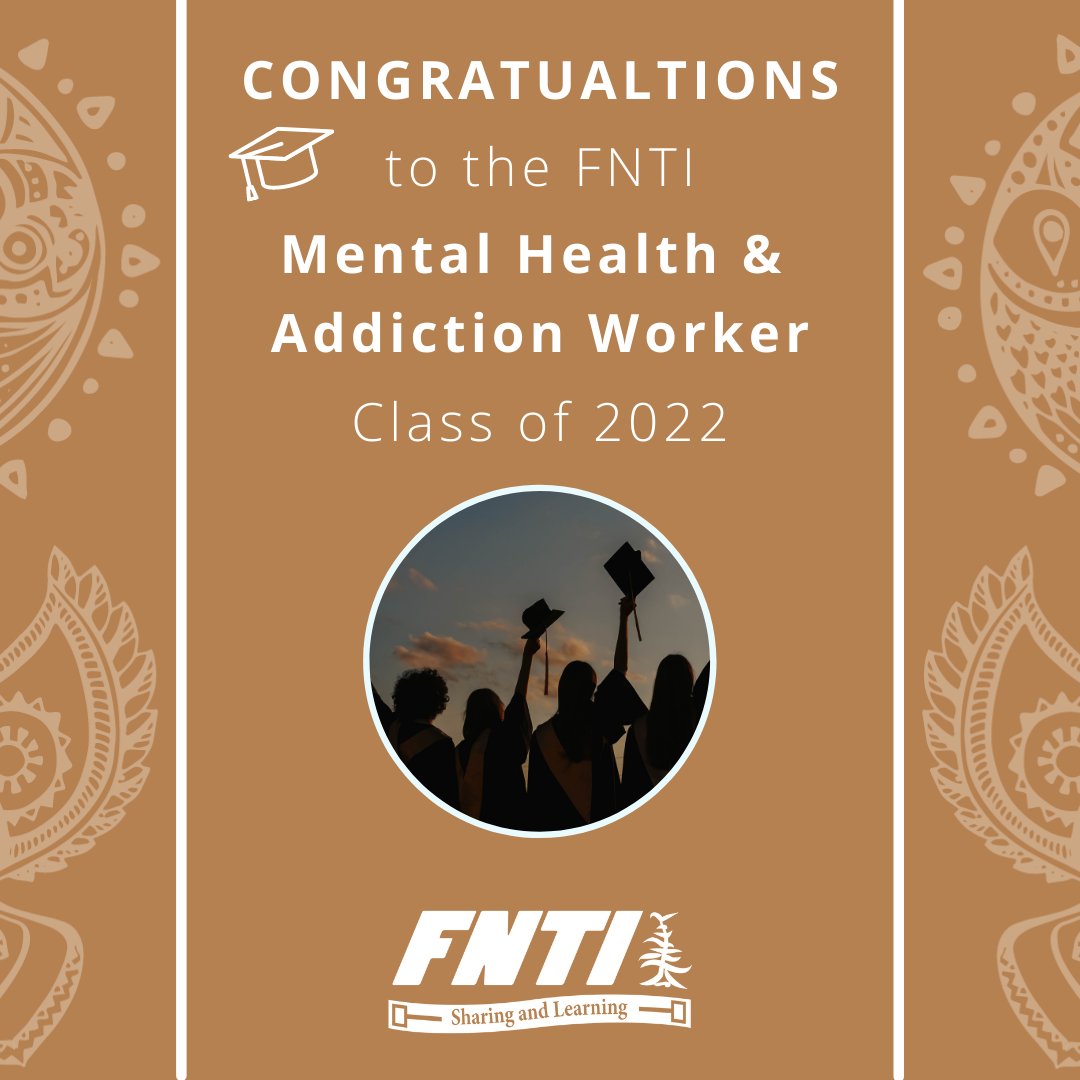 fntinews's tweet photo. Please join us in congratulating the FNTI Mental Health and Addiction Worker class of 2022 as they take part in their completion ceremony today! 
.
.
@CanadoreCollege 
.
.
#FNTI #IndigenousKnowledge #Indigenous #CompletionCeremony https://t.co/4YEILSvgPx