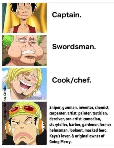 OTgenes's tweet photo. I love these guys (Luffy on top as always) but seriously God Usopp deserves more love. https://t.co/C97GASGC9Y