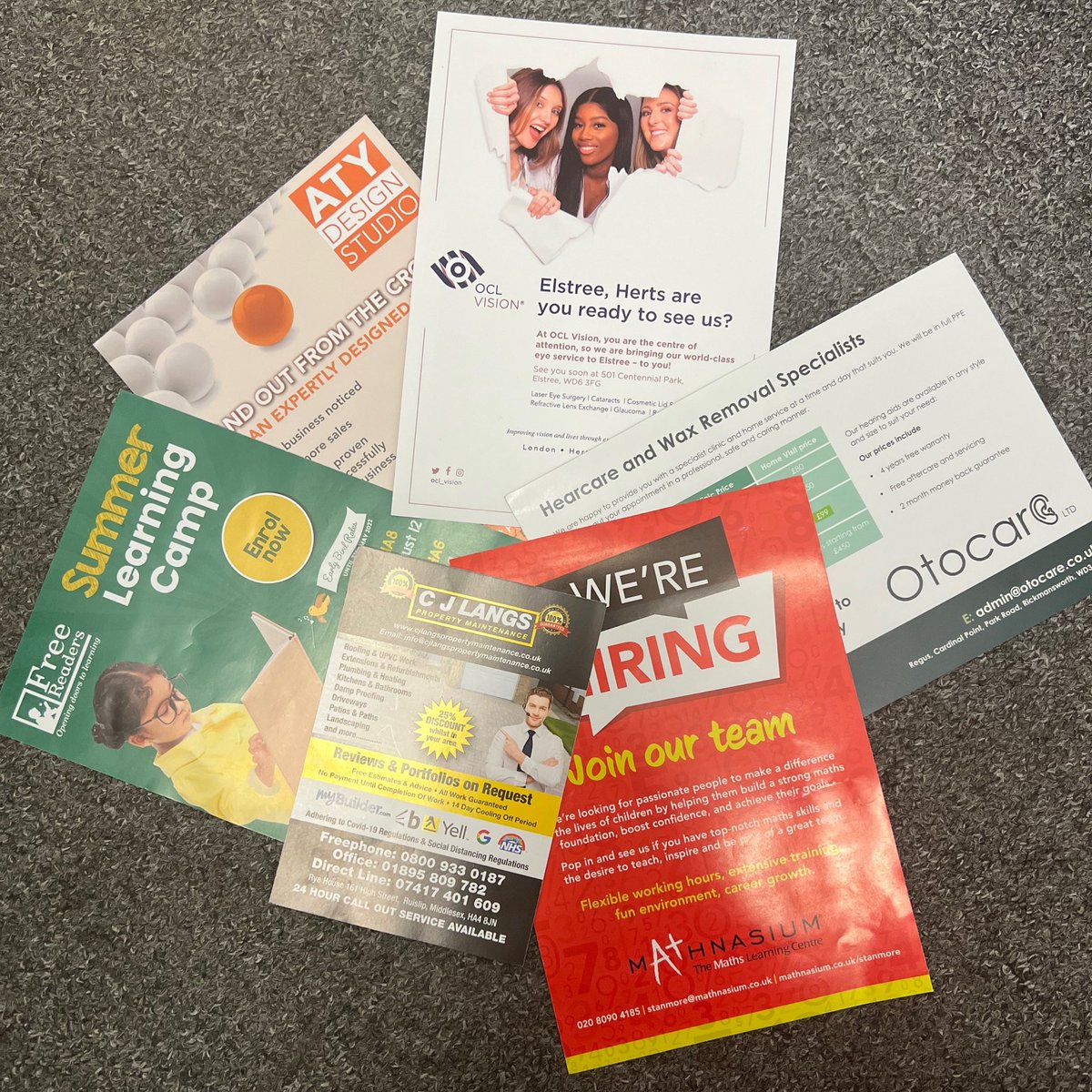 Dor2DorHarrow's tweet photo. 📢Leaflets we are working with at the
moment📮🚶
@dor2dor @oclvisionoptoms @atydesignstudio
@OtocareLtd @mathnasium_stanmore #leaflets #leafletprinting #leafletdistribution #Dor2DorHarrow
Free consultancy
☎️ 02031891775
🟢WhatsApp 07897530058
📧 sales@harrowdor2dor.com https://t.co/8xsT4LYd6V