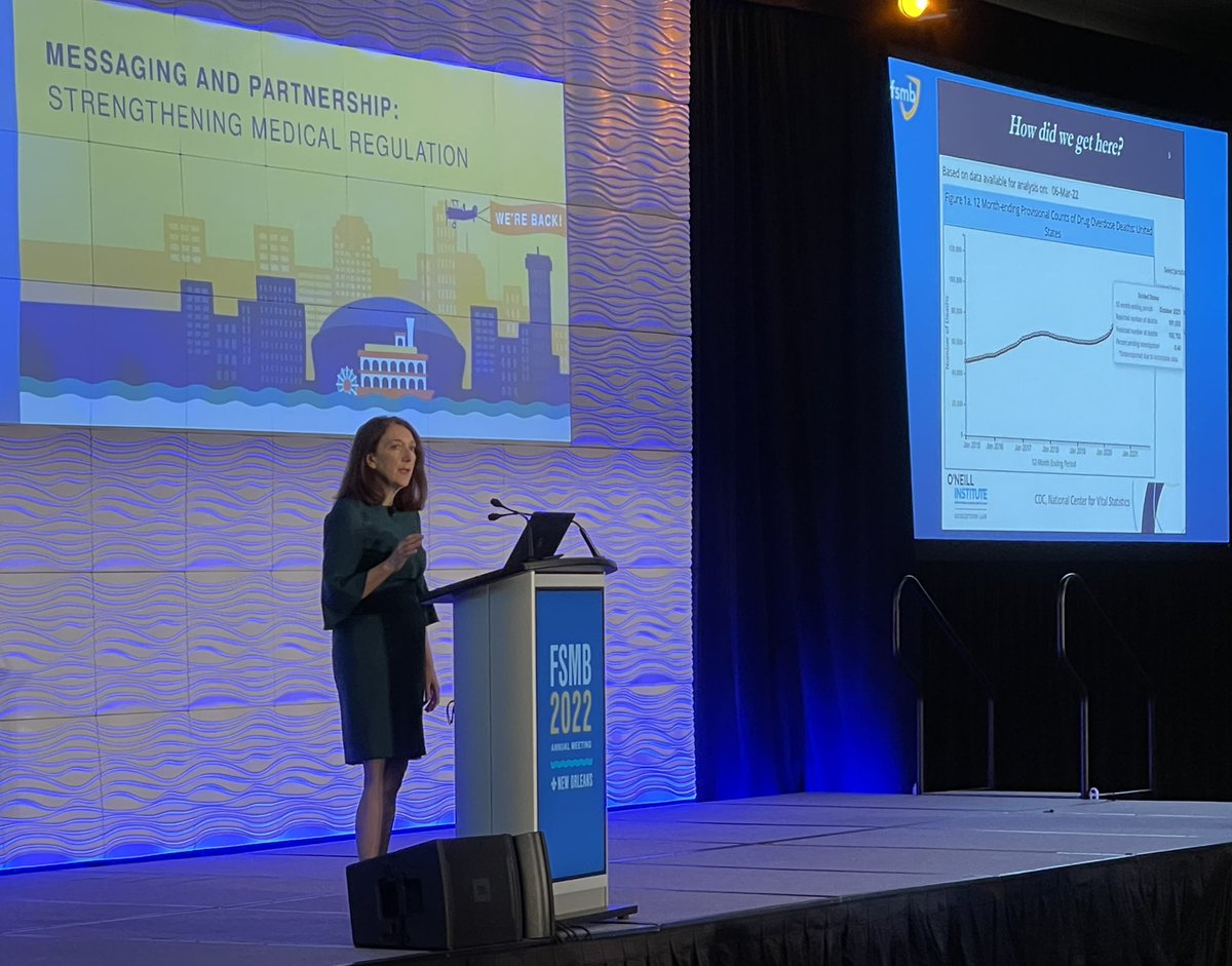 TheFSMB's tweet photo. Thank you to @ReginaLabelle, Director of @ADPP_Georgetown for discussing @ONDCP new National Drug Control Strategy &amp; for an in-depth look at new strategies that are being developed to respond to the #opioid epidemic. #FSMBAM2022 https://t.co/KPwC94DY0d