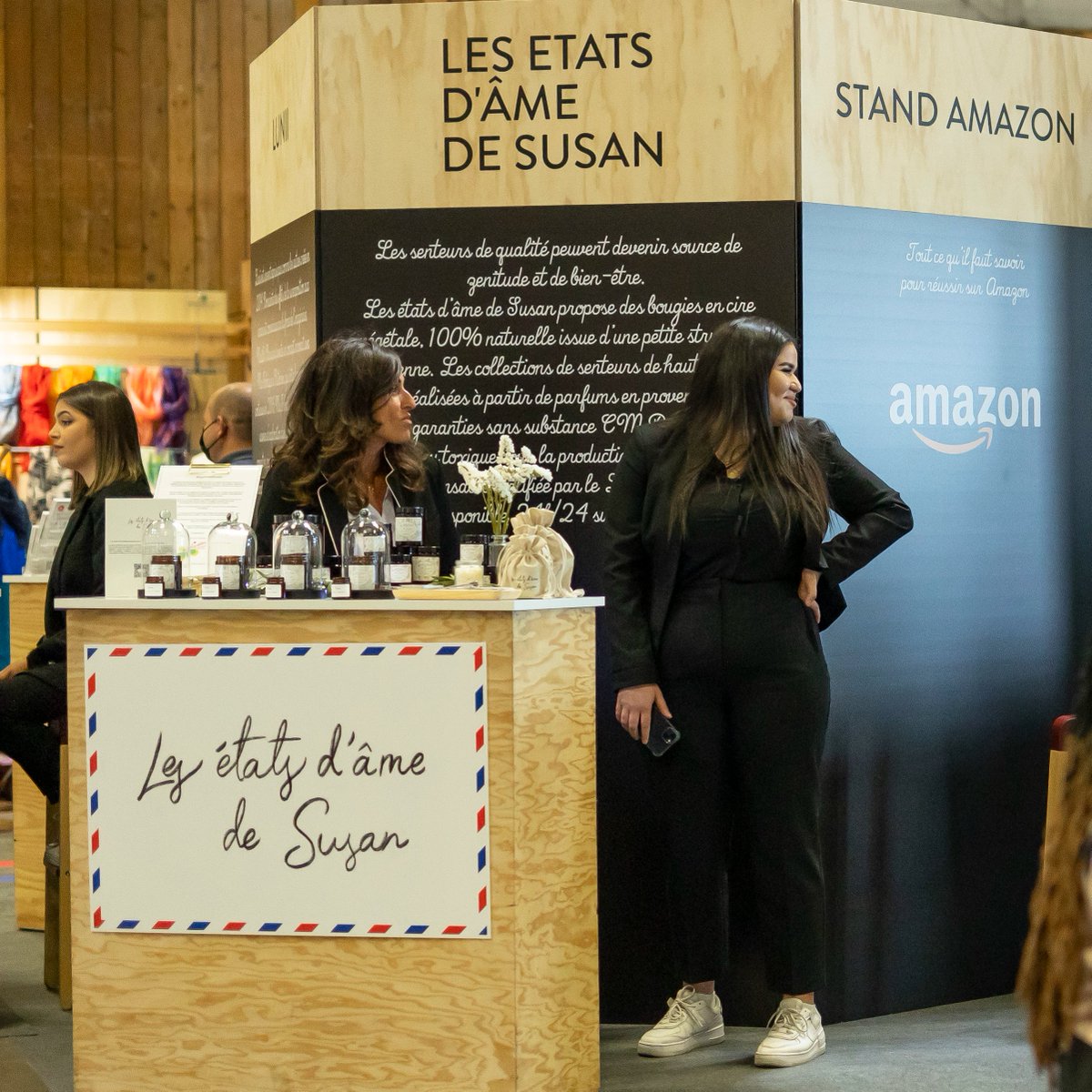 AmazonNewsFR's tweet photo. Rendez vos bougies parfumées uniques 🕯️ Les états d'âme de Susan propose des bougies en cire végétale, 100% naturelles mettant en lumière le savoir-faire de la @villedegrasse

#AmazonFoireDeParis https://t.co/PCYyj5QQe9