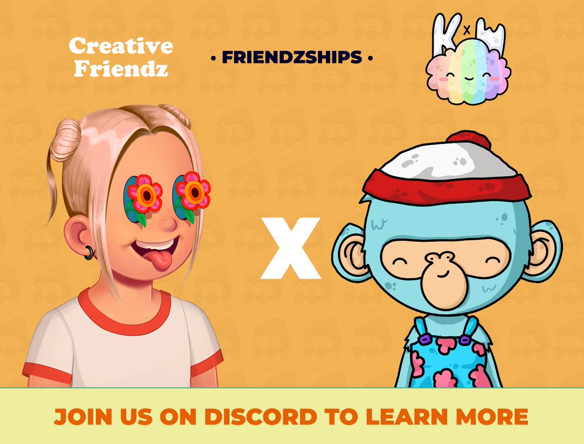 CreativeFriendz's tweet photo. Creative Friendz x Kumo! Hey @kumoxworld fam, there are 50 allowlist spots reserved just for you! 

🌈Tag your Kumo Friendz below to let them know
🌈Join our Discord, Collabland Verify, &amp; enter the raffle!

Welcome Friendz!
#CreativeFriendz #NFTCommunity https://t.co/TBB9fou2VM