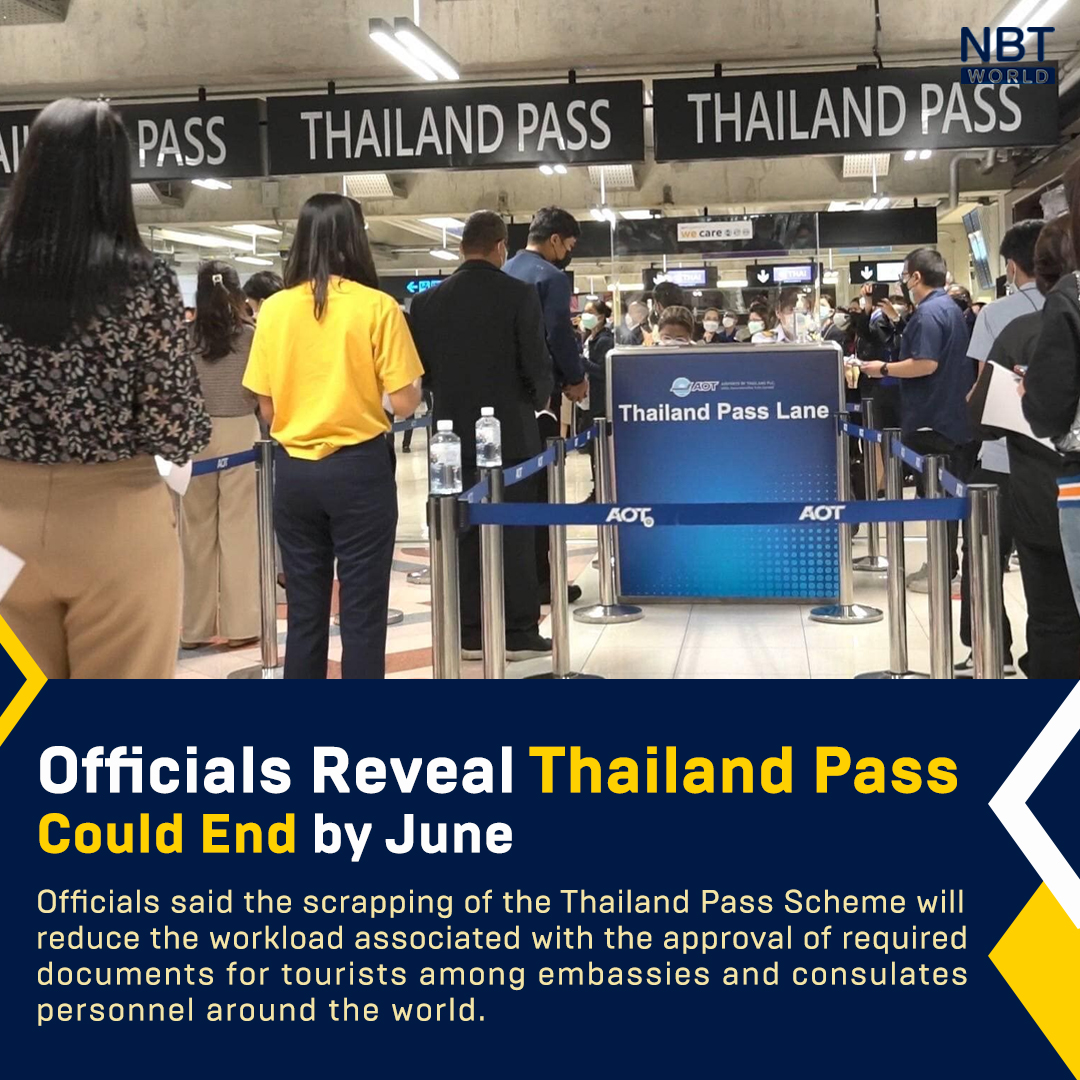 NBTWORLDNews's tweet photo. The Tourism and Sports Ministry reveals that Thailand Pass registration could be canceled on June 1.

See more: https://t.co/eDxXIw1X1x

#Thai #Tourism #Tourist  #Business #Economy #TAT #Saudi #ThailandPass #TestandGo #Covid #ไทย #ท่องเที่ยว #ท่องเที่ยว #ธุรกิจ #เศรษฐกิจ #ททท https://t.co/kRHWXQlxyW