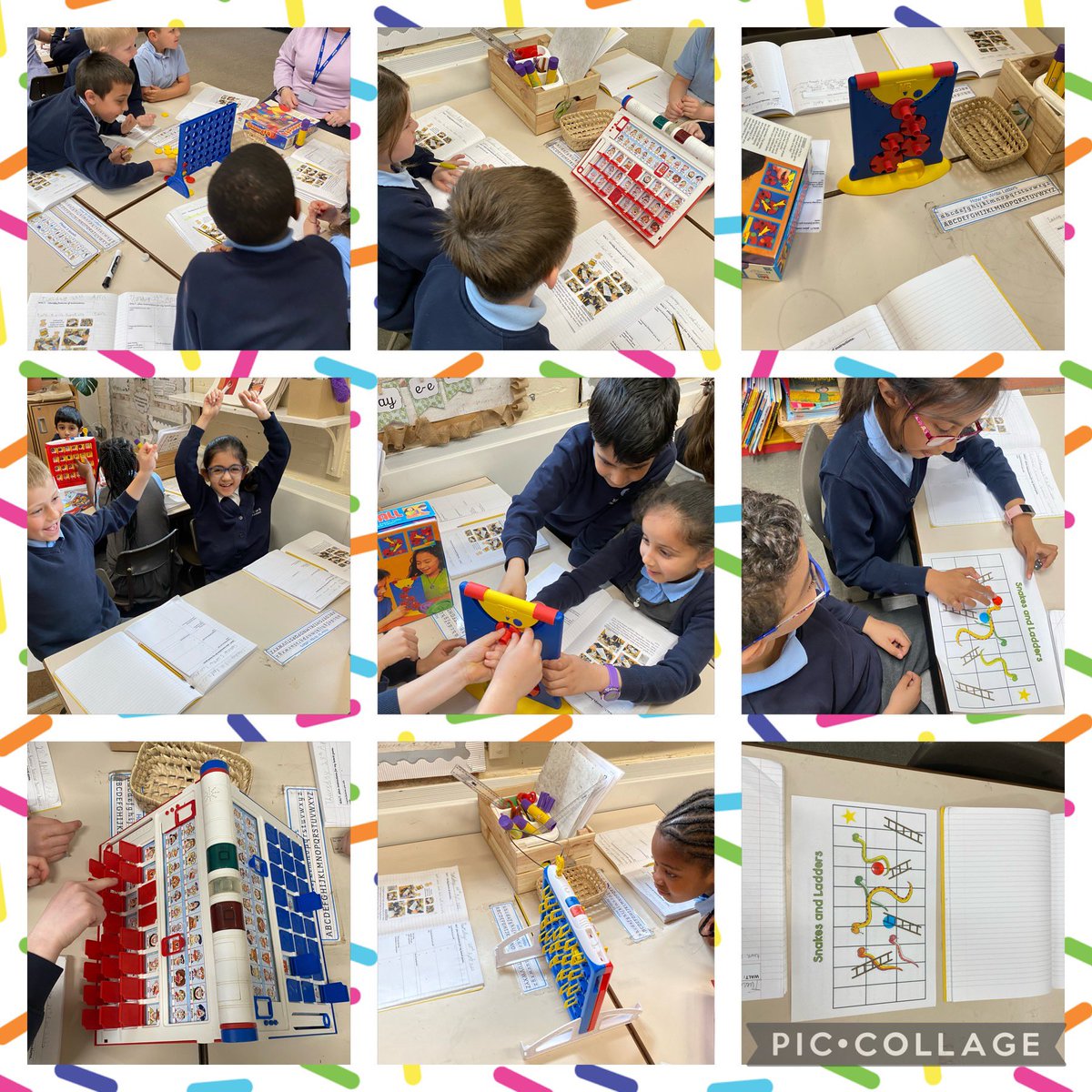 MissLadva's tweet photo. Today in English we planned for an instruction text about how to play our very own game. We had a quick chance to play a board games for inspiration for our own game😊✏️🎲 https://t.co/IwU4Kfs69b