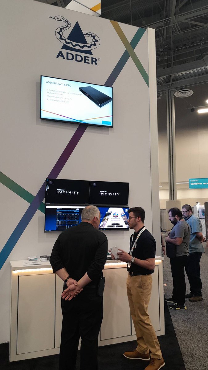 Adder's tweet photo. Day 3 of NABShow in Las Vegas and its going great!! Fantastic to welcome new and known faces onto our booth in the west hall! If you haven't stopped by already be sure to do so! Booth #3008
#nabshow #4k #5k #NABShow22 #adderlinkinfinity https://t.co/XNs8pKxo47