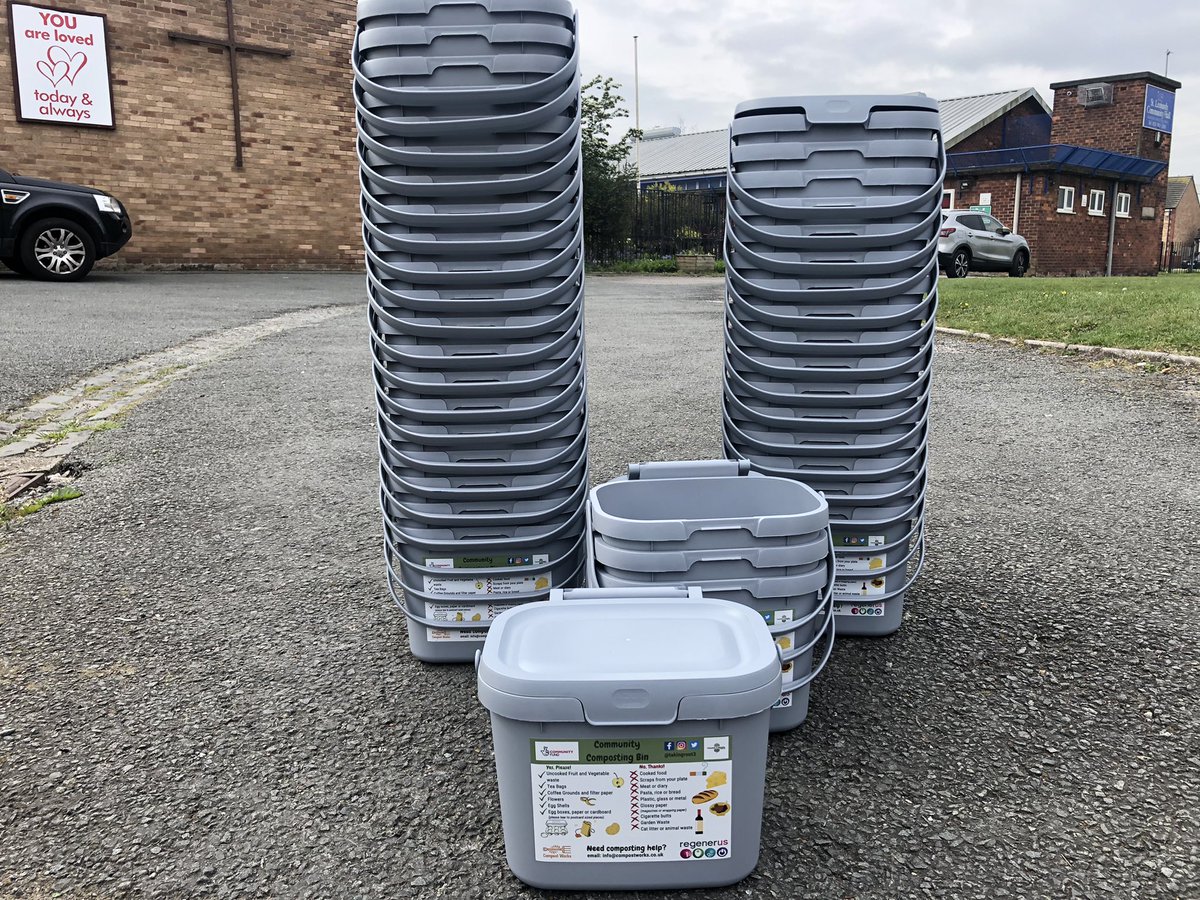 Ready for the new #GrowingCircle in Bootle! Our recycled UK-made caddies ready to be dropped off at St Leonard’s for the Peel Road #CommunityCompost. @TakingRoot3 @Regenerus @TNLComFund