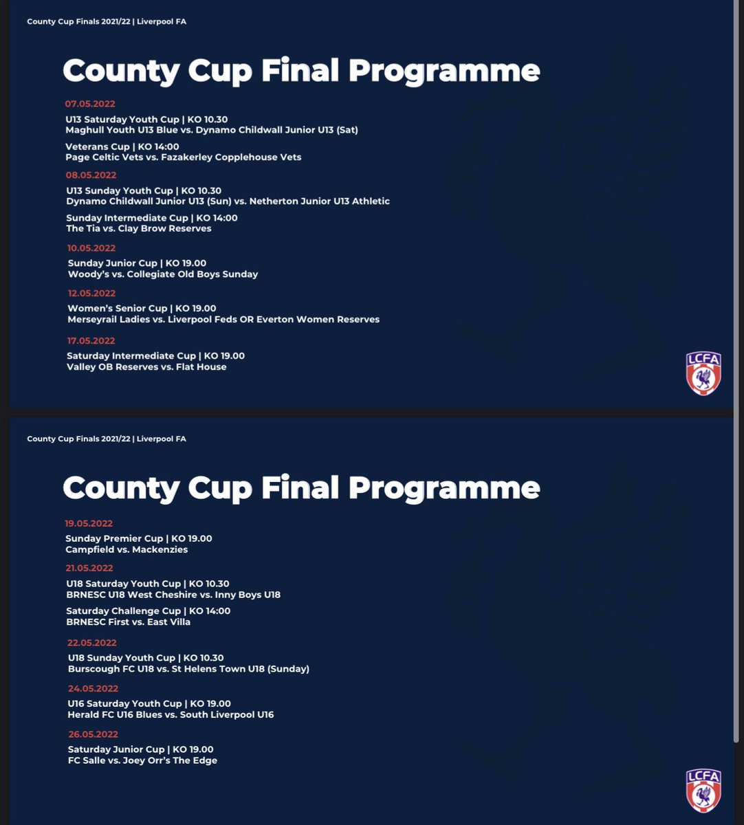 Liverpool FA County Cup final schedule.

liverpoolfa.com/news/2022/apr/…