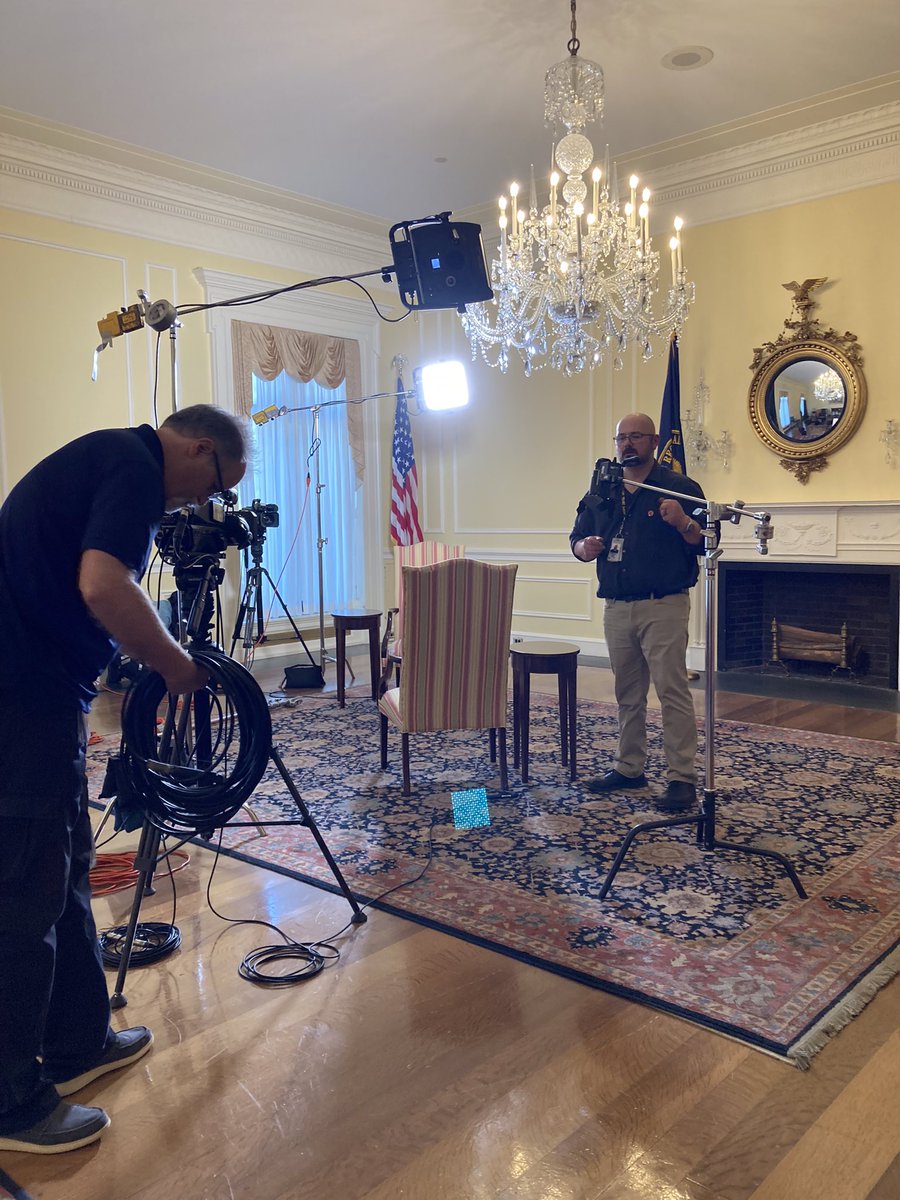 cspanhistory's tweet photo. Can you guess where we are setting up for a @cspan interview? 👀 #BehindTheScenes https://t.co/qjwUe8L0yZ