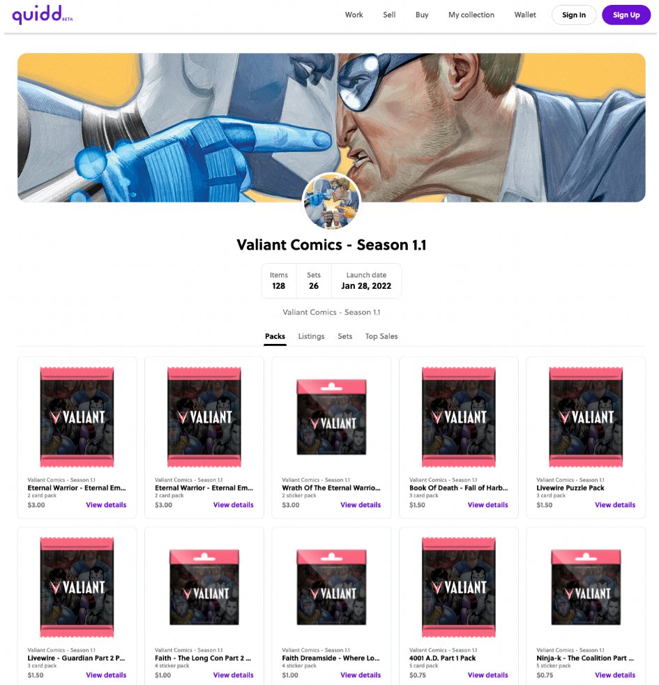 QUIDDToken's tweet photo. 🚨Quidd Website Update!🚨
All Brand pages now have a Sets tab for your collecting convenience. You’ll also find all available packs for purchase under the Packs tab too! #quidd #quiddtoken #website #update https://t.co/lfPna8gQ4a